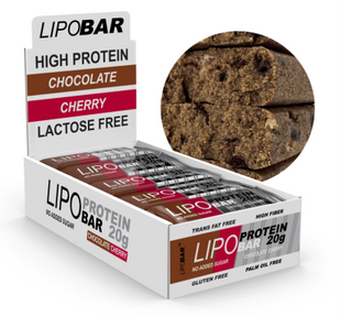 Протеїновий батончик, Lipobar - 20x50g Chocolate Cherry 2022-10-2700 фото