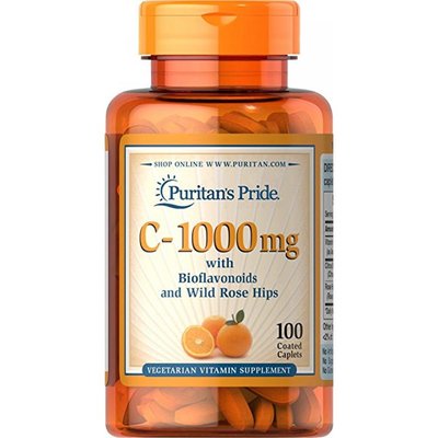 Vitamin C - 1000 mg with Bioflavonoids and Rose Hips - 100tabs 100-19-1482668-20 фото