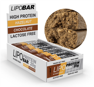Протеїнові батончики, Lipobar - 20x50g Hazelnut-Chocolate 2022-10-2701 фото
