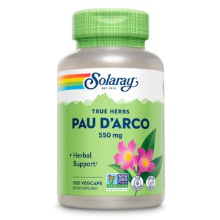 Кора мурашиного дерева, Solaray Pau D'Arco 550mg - 100 vcaps 2022-10-1780 фото