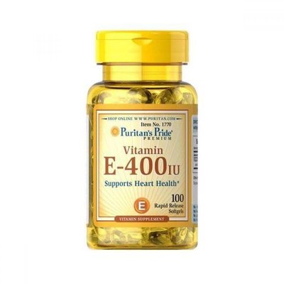 Vitamin E-400 iu Naturally Sourced - 100 Softgels 100-96-8525377-20 фото
