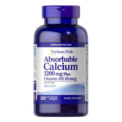 Absorbable Calcium 1200mg Plus Vitamin D3 25mcg - 200 softgels 2023-10-2180 фото