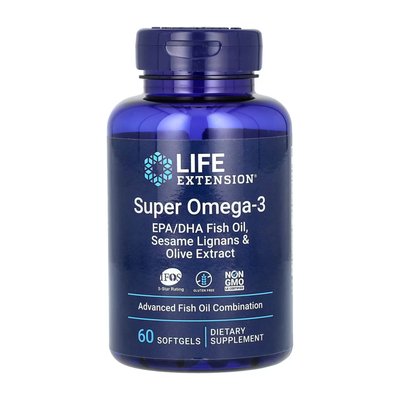 Super Omega-3 EPA/DHA Fish Oil Sesame Lignans & Olive Extract - 60 softgels 2022-10-1939 фото