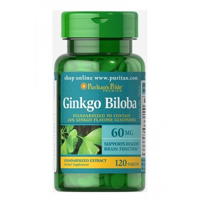 Ginkgo Biloba Standardized Extract 60mg - 120 tab 100-26-5170096-20 фото