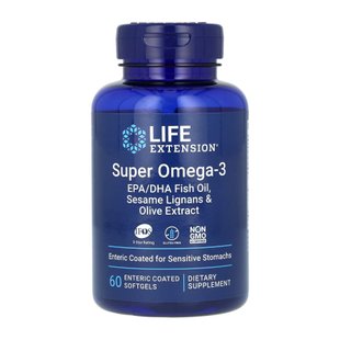 Super Omega-3 EPA/DHA Fish Oil Sesame Lignans & Olive Extract - 60 softgels 2022-10-1941 фото