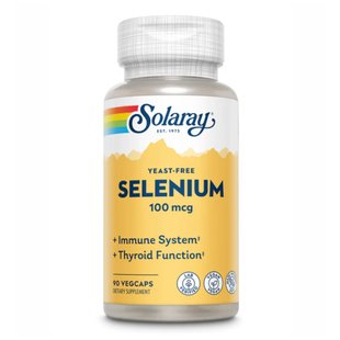 Селен, Solaray Selenium Yeast Free 100mcg - 90 vcaps 2022-10-1030 фото