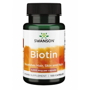 Біотин, Biotin 5000mcg - 100 caps 100-17-9652087-20 фото