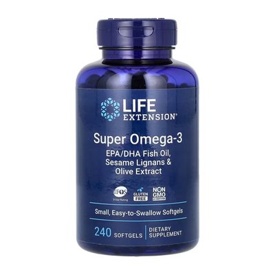 Super Omega-3 EPA/DHA Fish Oil Sesame Lignans & Olive Extract - 240 softgels 2022-10-1942 фото