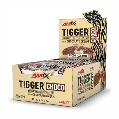 Tigger Zero Choco Protein Bar - 20x60g Choco coconut 2022-10-0217 фото