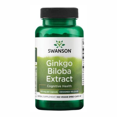 Ginkgo Biloba Extract 120 mg - 100 veg caps 100-87-5868429-20 фото