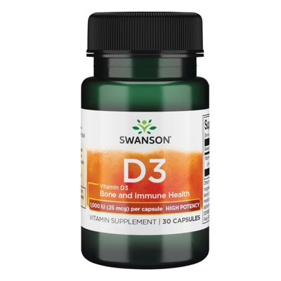 D-3 High Potency Vitamin 1000iu (25mcg) - 30caps 100-71-4599390-20 фото