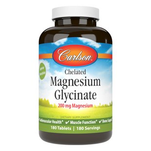 Хелатный Магний Глицинат, Carlson Chelated Magnesium Glycinate - 180 tabs 2022-10-2509 фото