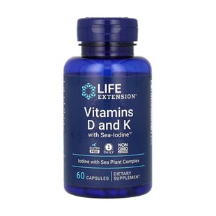 Вітамін Д3 і K з йодом, Vitamins D and K with Sea-Iodine™ - 60 caps 2022-10-1945 фото