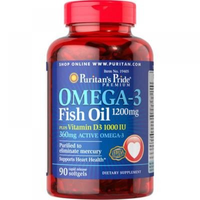 Omega-3 Fish Oil 1200 mg (360 mg Active Omega-3) - 200 Softgels 100-89-7800968-20 фото