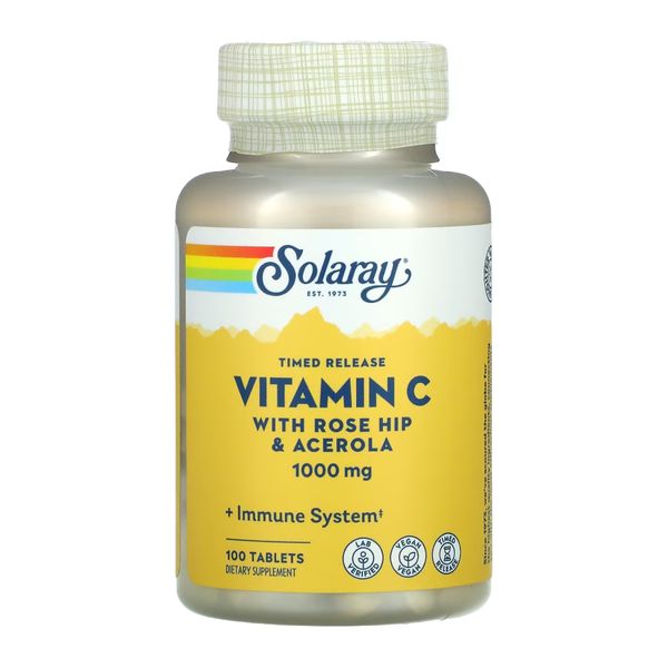 Vitamin C with Rose Hips & Ace 1000mg - 100 tabs 2023-10-3426 фото