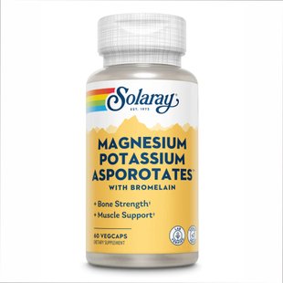 Магній та Калій Аспартат, Magnesium & Potassium Asporotate - 60 vcaps 2022-10-1022 фото