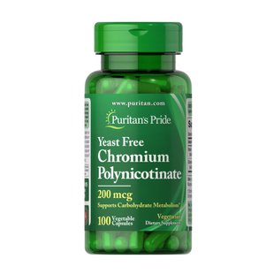 Хром полиникотинат, Chromium Polynicotinate 200 mcg Yeast Free - 100 veg caps 2023-10-2465 фото