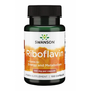 Рибофлавін вітамін В2, Riboflavin Vitamin B-2 100mg - 100caps 100-91-5910674-20 фото