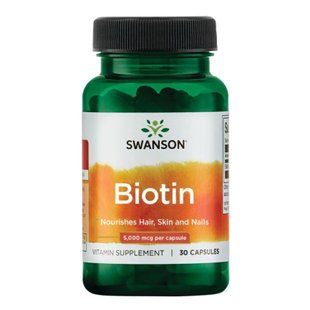 Біотин, Biotin 5000mcg - 30 caps 100-93-5003403-20 фото