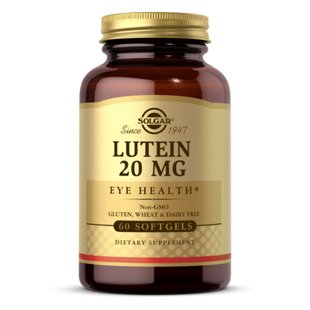 Лютеин, Lutein 20 mg - 60 softgels 2022-10-2981 фото
