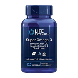 Супер Омега, Super Omega-3 EPA/DHA Fish Oil, Sesame Lignans & Olive Extract - 120 softgels 2023-10-2657 фото