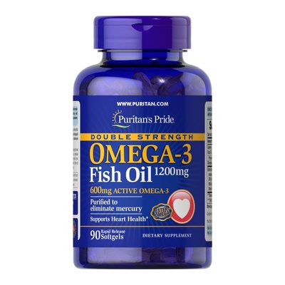 Double Strength Omega-3 Fish Oil 1200mg/600mg Omega-3 - 90 sgels 2022-10-1749 фото