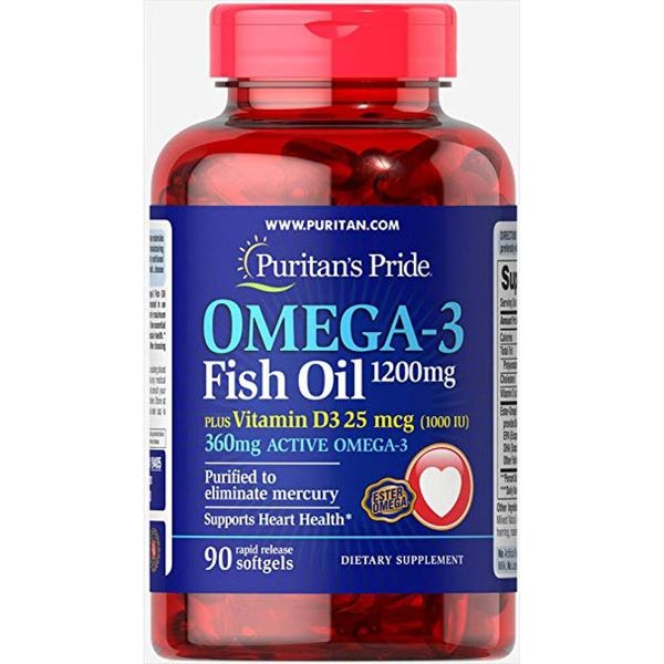 Omega-3 Fish Oil 1200 mg plus Vitamin D3 1000IU - 90 soft 100-33-5316259-20 фото