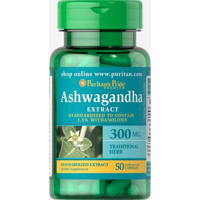 Ashwagandha Standardized Extract 300 mg - 50 Capsules 100-60-8478914-20 фото