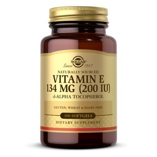 Вітамін Е, Solgsr Vitamin E 200 IU Alpha 100 Softgels 2022-10-1552 фото