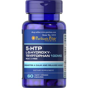 5-гідрокситриптофан, 5-HTP 100mg - 60caps 100-40-1381340-20 фото