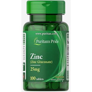 Цинк, Zinc 25 mg - 100 tabs 100-21-8788845-20 фото