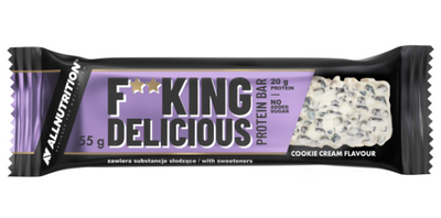 F**king delicious Protein Bar - 55g White Chocolate Cookies cream 2022-10-0328 фото