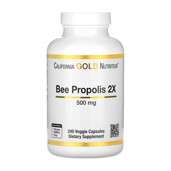 Пчелиный прополис, Bee Propolis 2X 500mg - 240 caps 2023-10-2769 фото