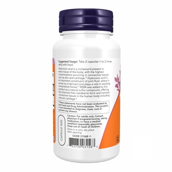 Гіалуронова кислота, Hyaluronic Acid 50 mg - 60vcaps 2022-10-0094 фото